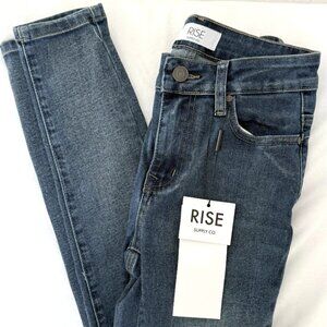 Rise Supply Co Junior’s Jeans Skinny Mid Rise Stretch Denim Blue Size 3/26